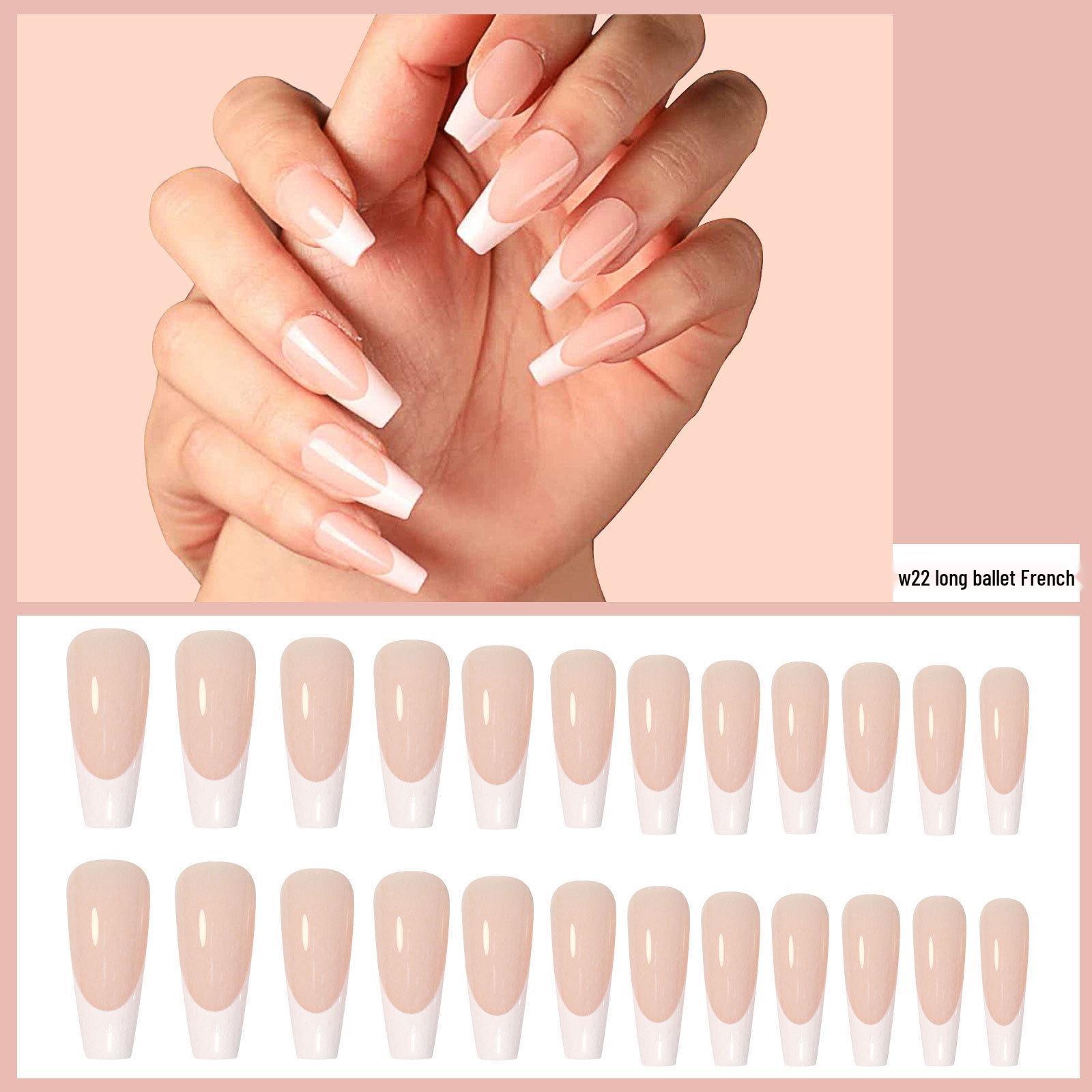 

Европейские и американские минималистичные патчи для длинных накладных ногтей в стиле балета