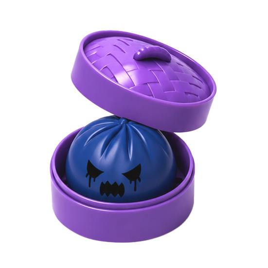 Relaxation Stress Ball Dumpling Squeeze Toy with Purple Steamer Creepy Steamed Bun Relief Steamer for Halloween Home Office Fidget Calming Toys