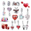 Valentine'S Day Series Copper Love Key Rose Boy Girlair Balloon Pendant Fit Diy Bracelet Necklace Date Gifts