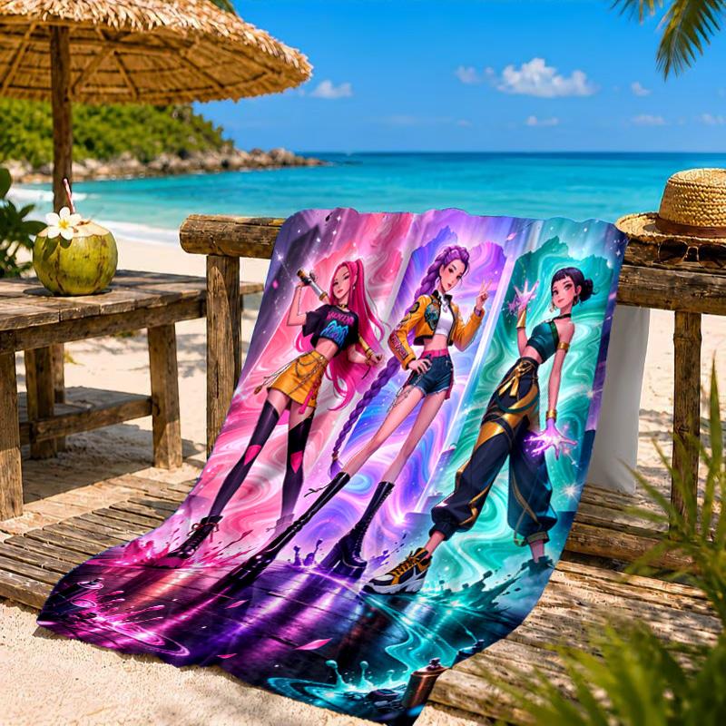 K-pop Heroes In Action Beach Towel, Quick-drying, Easy to Care for, Suitable for Both Fitness and Beach Vacations,Sports Essential