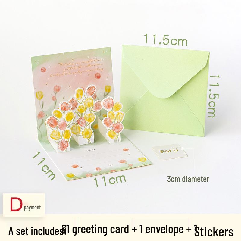 Creative 3D Floral Greeting Card for Holiday or Birthday Appreciation