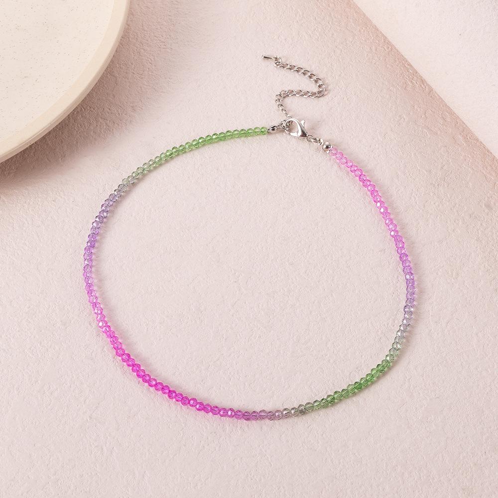 European and American New Items, Women's Bohemian Short Neck Chain, Handmade Fashion Creative Color Rice Bead Necklace