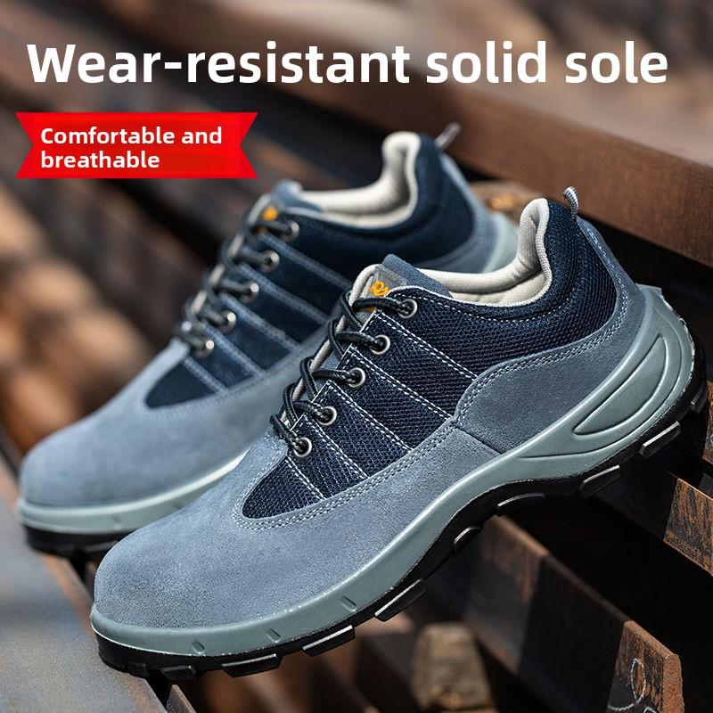 Men's Safety Shoes Insulated Safety Shoes Waterproof Breathe Puncture Resistant Slip-Resistant Steel Toe Sneakers Anti Smashing