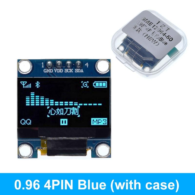 TZT 0.96 inch OLED 4PIN 7PIN  IIC Serial White Display Module 128X64 I2C SSD1306 12864 LCD Screen Board  for Arduino
