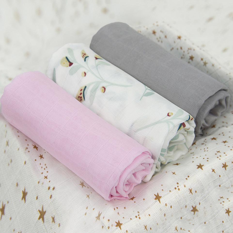 3 PCs Bamboo Cotton Gauze Diapers Newborn Baby Washable Baby Diaper Cloth Comfortable Breathable Absorbent Soft Summer