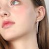 dfarbe silver moissanite trillion drop earrings