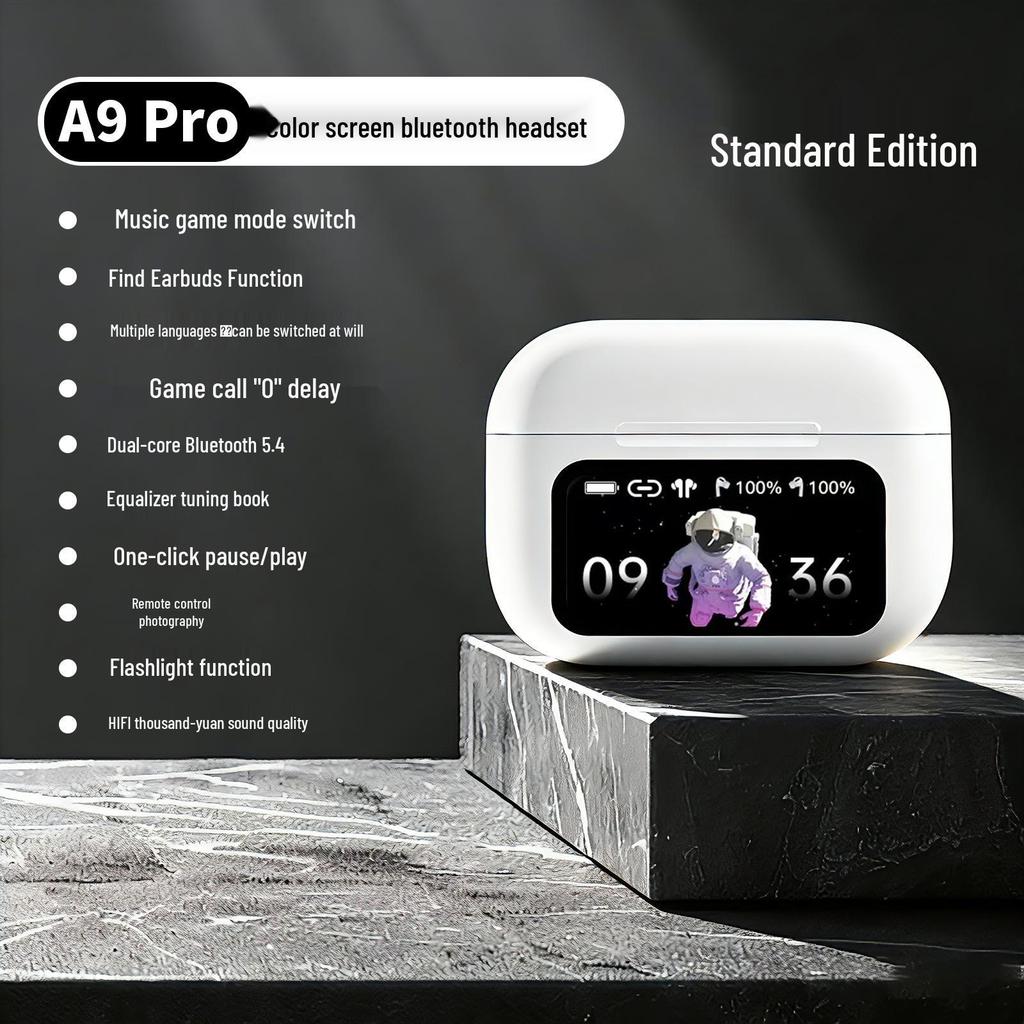 A9pro Kabellose Bluetooth-Kopfhörer mit ANC, KI-Übersetzung, Touchscreen und langer Akkulaufzeit