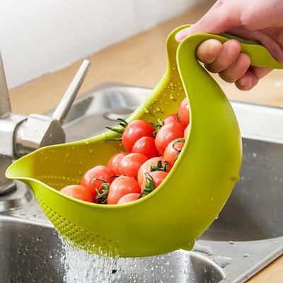 Kitchen Drain Basket Bowl Rice Washing Filter Strainer Basket Sieve Drainer Vegetable Friut Cleaning Gadget Kitchen Accessories