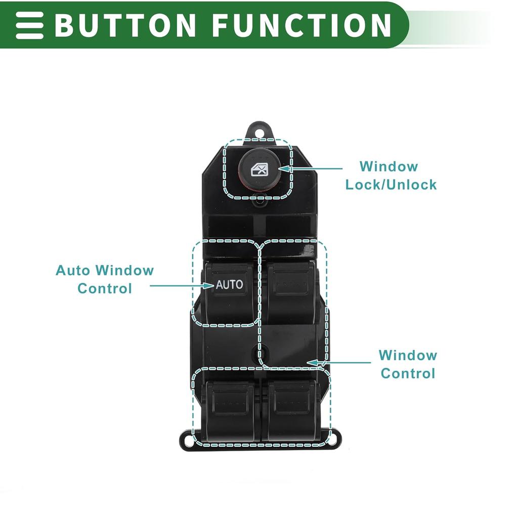 Motoforti Power Window Switch Window Control Switch for Honda CR-V 2002-2006 No.35750S9A305/35750S9AC01ZA Black