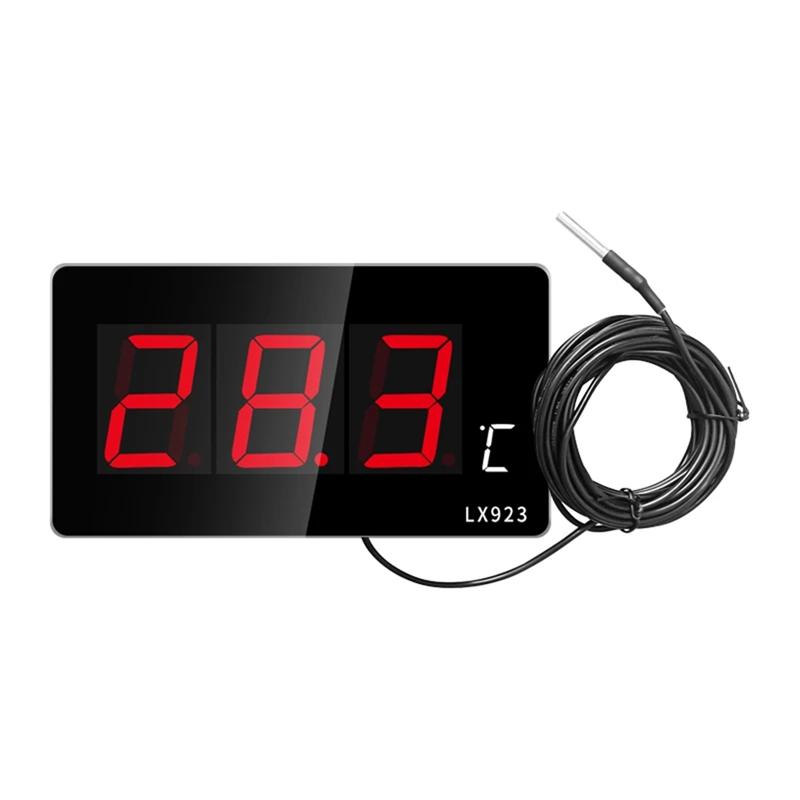 AAAF Elektronisches Digitales Thermometer für Zuhause LED Pool Thermometer Großer Bildschirm Temperaturdetektor Saunaraum Sonde EU-Stecker