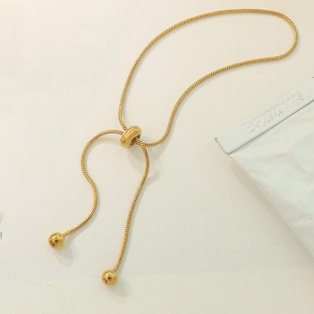 Orazio Adjustable Bracelet for Women Gold Color Stainless Steel Round Bead Snake Chain Hand Link High Quality Jewelry Wholesale