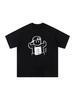Funny Fake Muscle Gym Cartoon Graphic T-Shirt Casual Loose Crew Neck Short Sleeve Tee Workout Streetwear Tops for Daily Wear