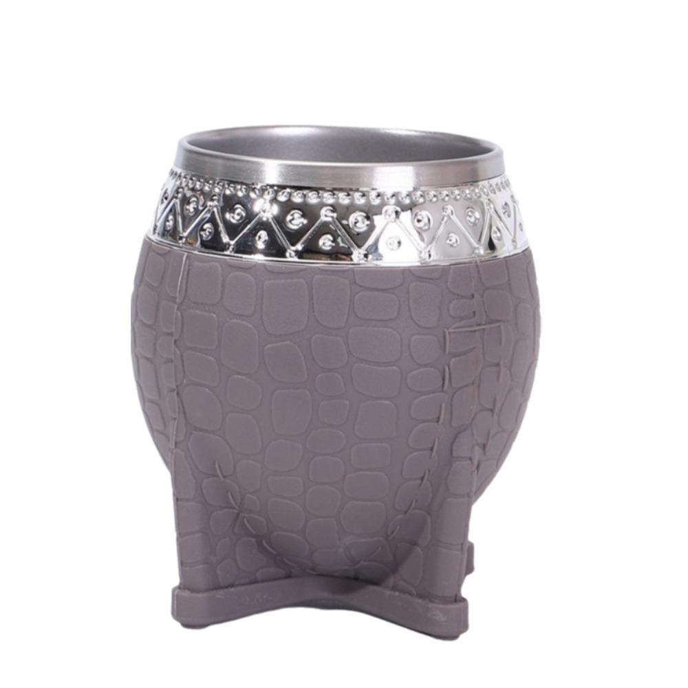 

Creative 180 ML Stainless Steel Double Wall Cup Tortoiseshell Pattern Rust-proof Eggshell Cup Flat Bottomed Tumbler Kitchen