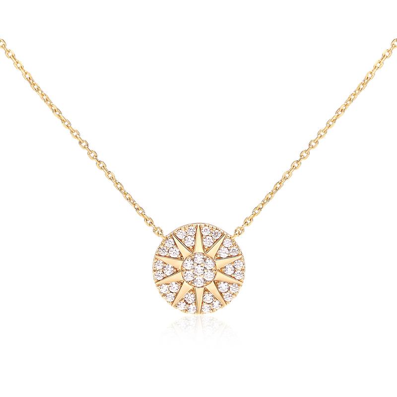 APM Monaco necklace [Romantic Confession] Sunflower Sparkling Zircon Elegant and High-end Synthetic Cubic Zirconia Men and Women Couple Style YC7582OX золотой