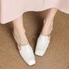 Fashion 2025 New Retro Style Baotou Women's Sandals Half Slippers Square Toe Inside Heightening