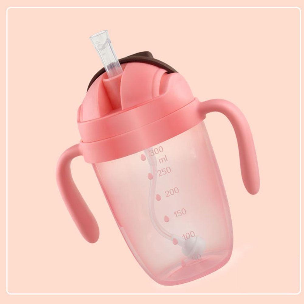 Flip Lid Children Learning Cup with Double Handle Baby Drinking Cup Kids Sippy Cups  Children