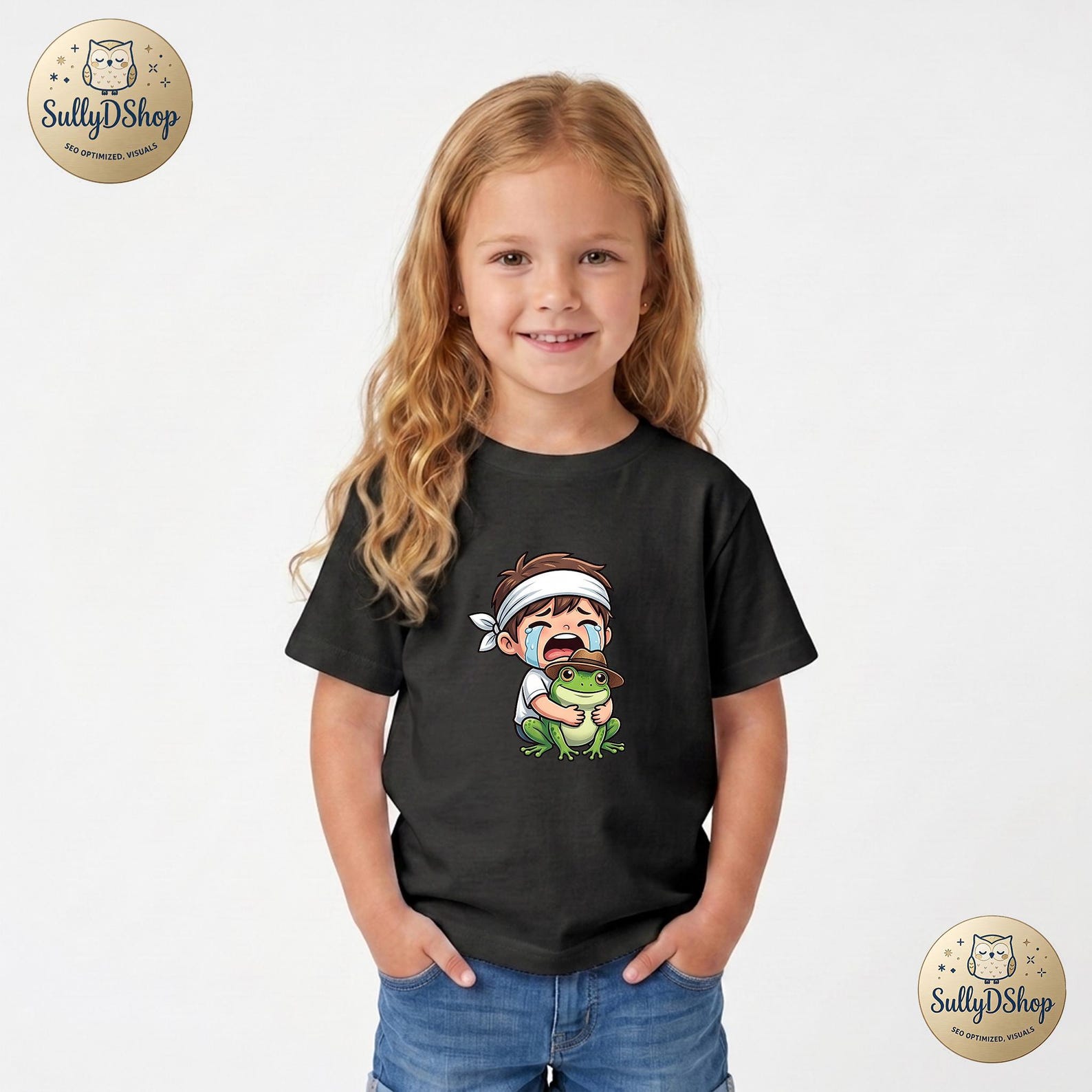 Crying Boy Frog T-Shirt, Tragic Meme Youth Tee, Kawaii Aesthetic Animal Shirt,Funny Cottagecore Kids Clothes, Trendy Kids Sad Graphic Tshirt 110