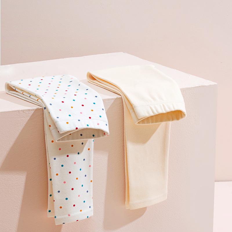 Zweiteiliges Set: Hochelastische, gebürstete Baumwoll-Leggings für Mädchen für Herbst/Winter