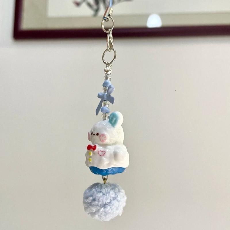 Game Love And Deepspace Zayne Cosplay Keychain Kawaii Resin Snowman Pendant Phone Chain Keyring Key Chain Bag Accessories Gift