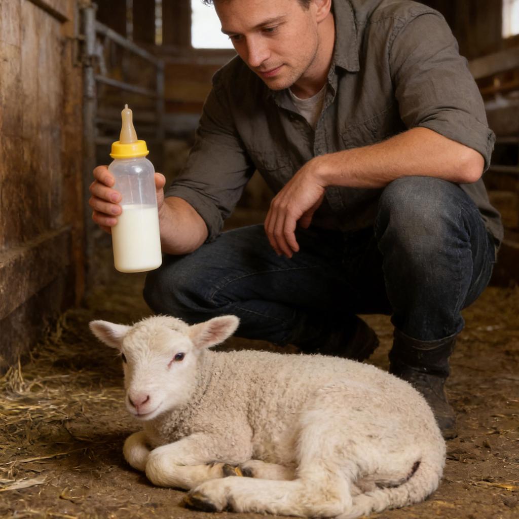 Durable Lamb Feeding Bottle with Nipple and Comfortable Grip Lamb Feeders Large Capacity Easy Feeding