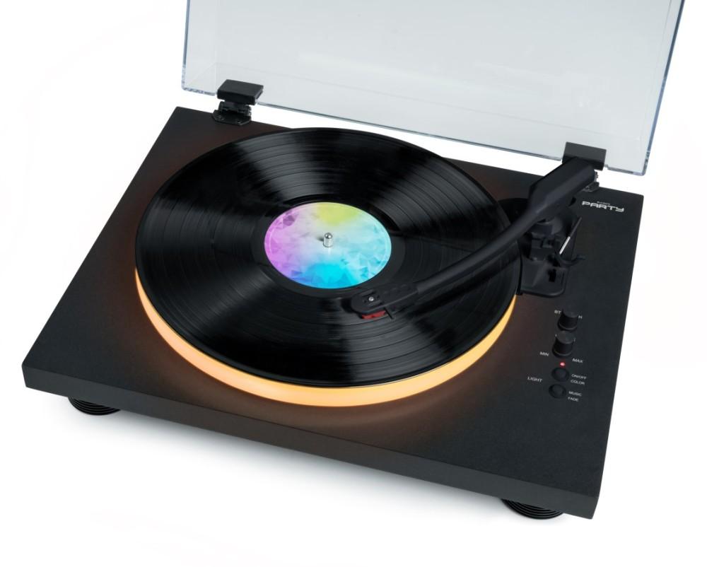  Bigben PARTYBTTDLIGHT Turntable with Built-in Speakers and Bluetooth and LED Lighting, BigBen