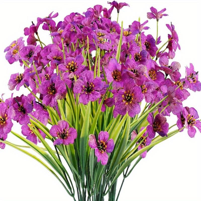 Fiori Artificiali Rossi Vivaci Resistenti ai Raggi UV, Non Sbiadiscono Plastica Floreale da Esterno
