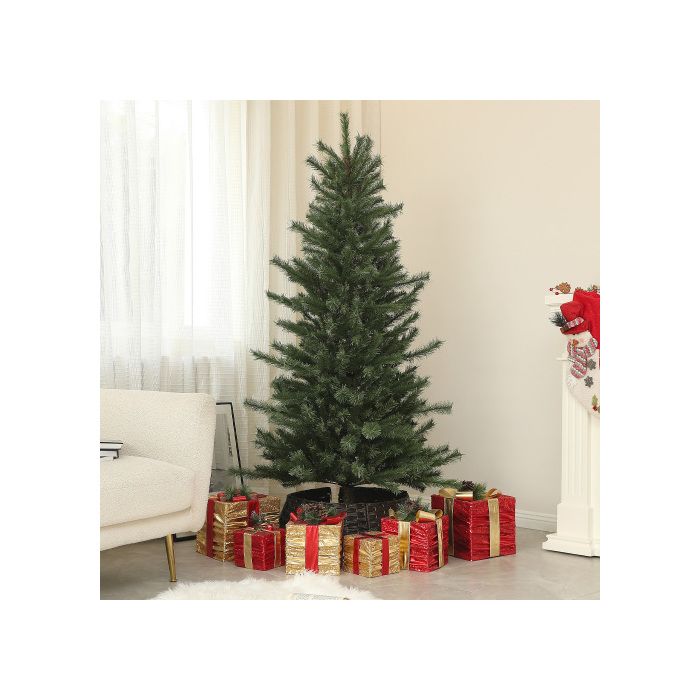 HOMCOM Sapin De Noël Artificiel 180cm Avec 467 Pointes Ignifugées,pliable, Support En Acier Pour Une Décoration De Noël Festive,vert
