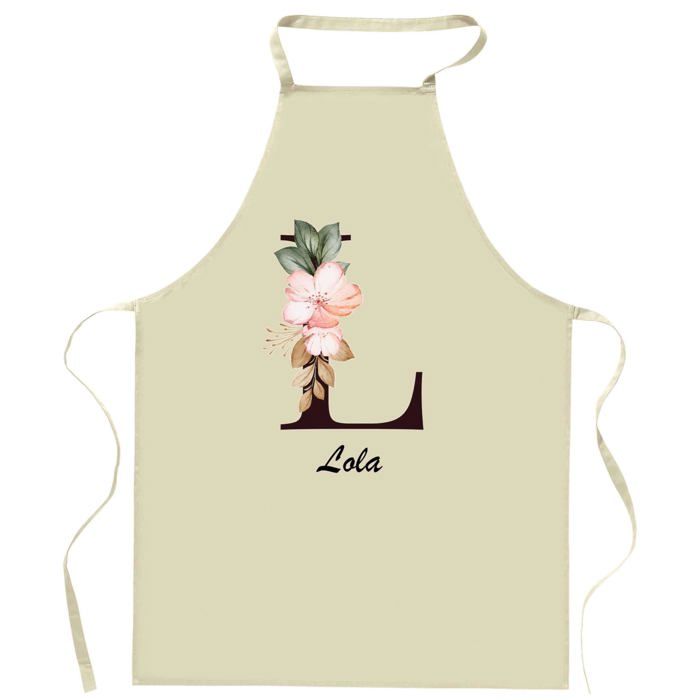 Tablier de cuisine - Lola Lettre - Impression Bretonne - Coton résistant - Liens ajustables