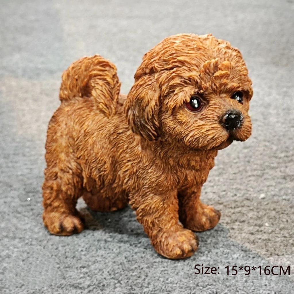 Simulated Dog Model Ornament Resin Dog Sculpture Decoration Bedroom Desktop Decor Home Decoration Accessories Kids Birthday Gift
