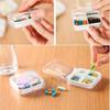 Moisture-proof Creative Cartoon Animal Pattern Cute 4 Compartment Pill Storage Case Medicine Drug Bo