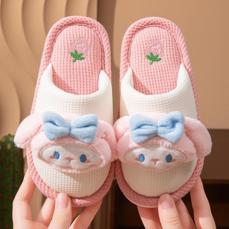 2025 Autumn/Winter Girls' Cute Princess Cotton Indoor Slippers for Medium & Large Children