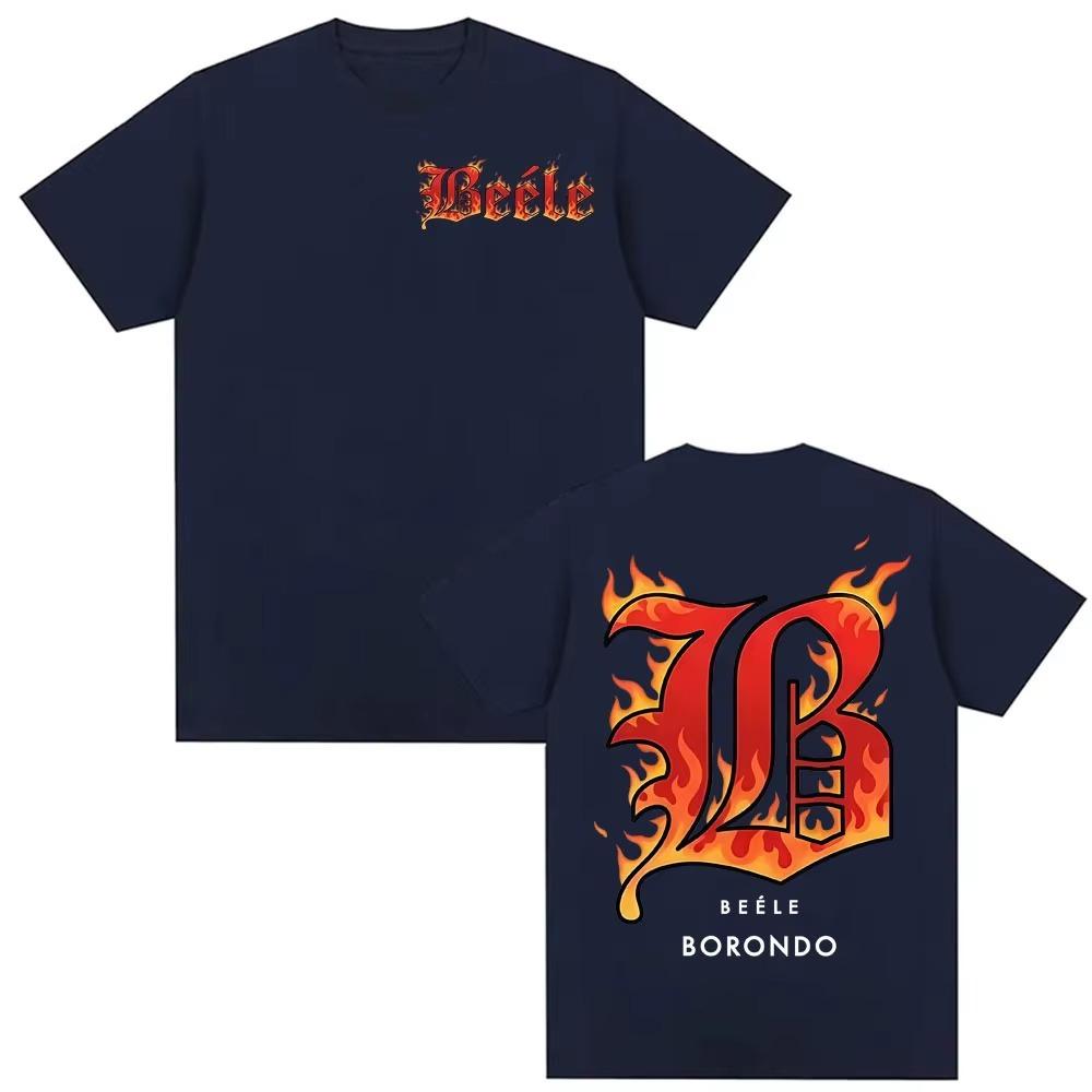 Rapper Beele Borondo Logo Graphic Tshirt for Men and Women Retro Fashion 2026 Spring summer new Print Pure Cotton Tshirt