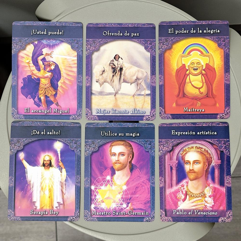 Ascended Master Oracle Deck In Spanish Language 10.4*7.3cm 44 Pcs Oracle Cards