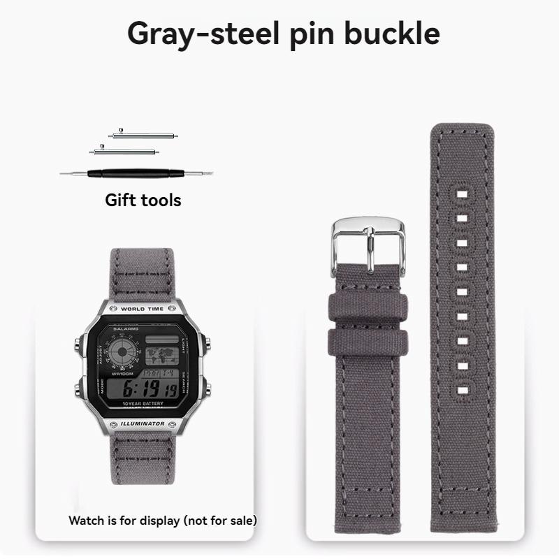 Canvas quick release strap  For Casio G-Shock AE-1200WH/1300/1000/A159 A158W A168 / F91w AE1200 nylon Bracelet Watch Band 18mm