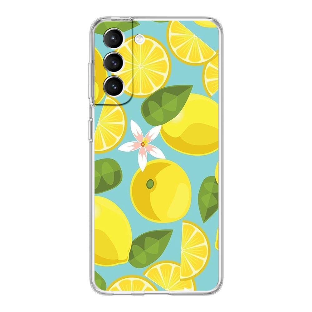 Mediterranean Lemon Phone Case For Samsung Galaxy S22 5G S20 Ultra S21 FE 5G S10E S9 S8 S10 Plus Note 20 10 Clear Silicone Cover