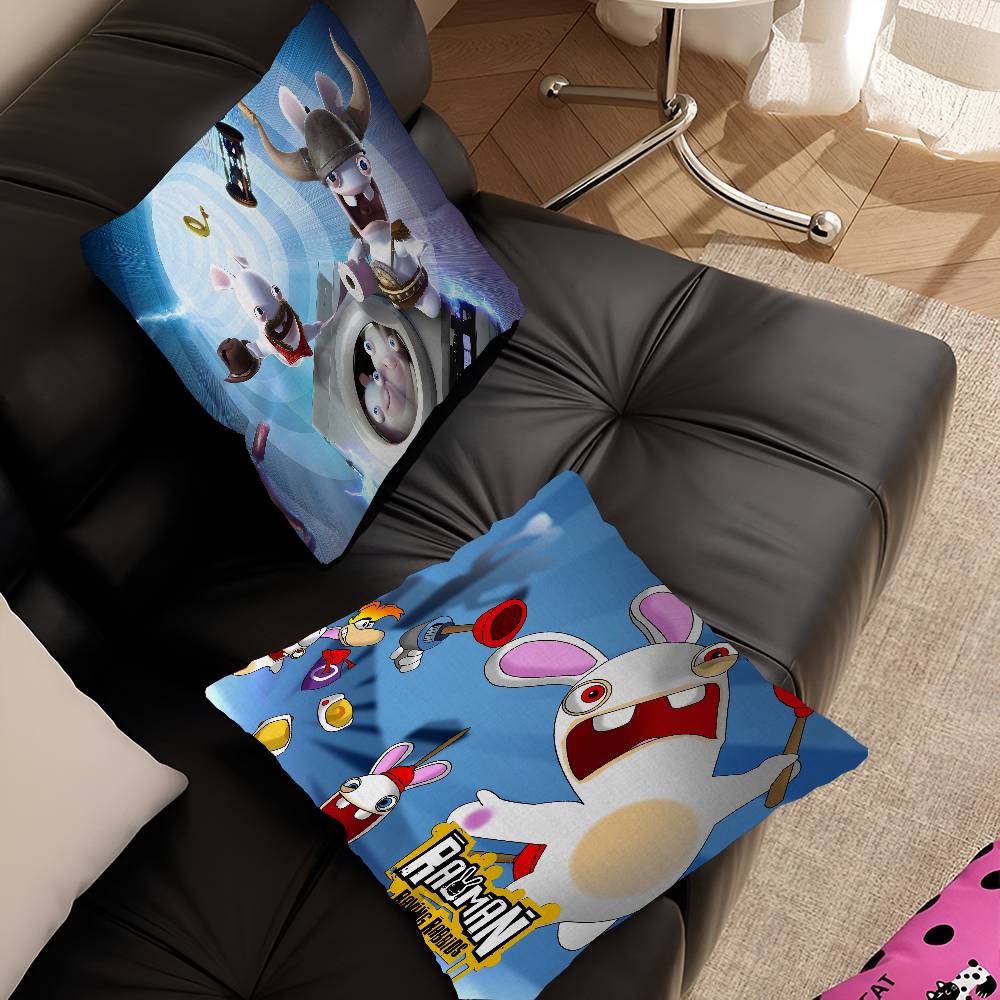 Classic Cartoon Raving Rabbid Pillow Cushion Cover Pillowcase Living Room Sofa Home Decor Customized