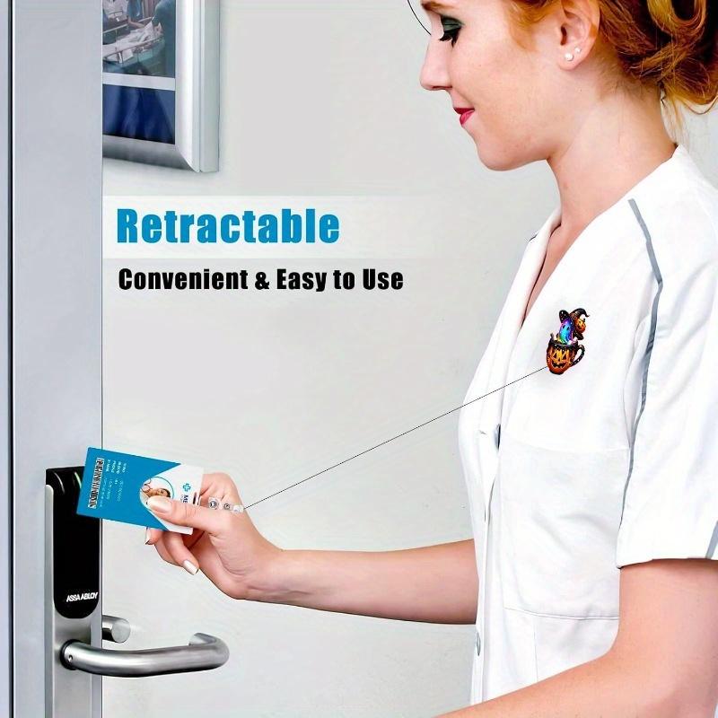 Cute Shark Badge Scroll with Halloween Skull Bat Design. Perfect for Nurses, Doctors, and Night Shift Staff.