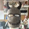Y2K Style Crochet Halloween Party Cow Horn Parent-Child Ski Mask Hat