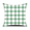 Daisy Flowers Green Yellow Plaid Double-Sided Printed Pillow Cover Short Plush Suitable Living Bedrooms Sofa Throw Cushion Cover