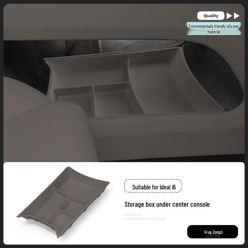 Silicone Pad for Li Auto i6 Center Console Box: Adds Lower Compartments for Storage & Interior Decor.