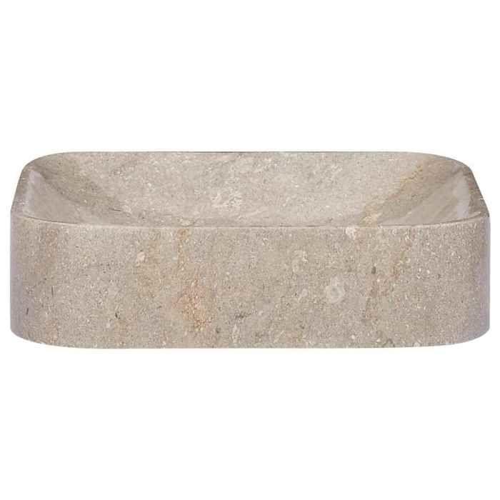 Lavabo Gris - VIDAXL - 40x40x10 cm - Fait main en marbre - Facile à nettoyer