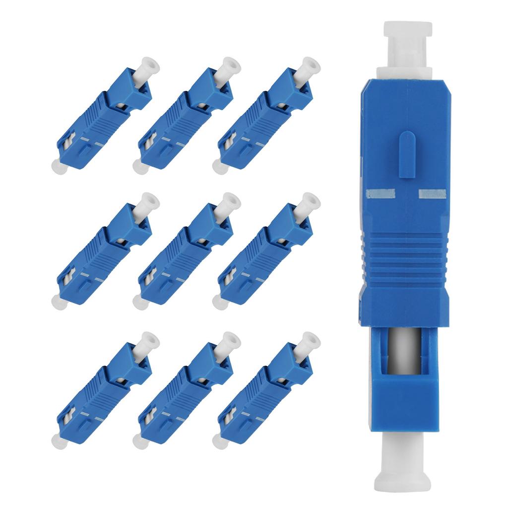 10 Pcs Fiber Optic Adaptor SC Male To LC Female Single Mode Fiber Optic Hybrid Optical Adaptor Converter