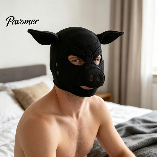 Breathable Cosplay Headpiece Piggy Head Mask, Adult Couple Role Play Mask for Party, Themed Event Accessories Funny Animal Full Face Halloween,