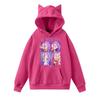 Ladies Fashion Casual Long Sleeve Printed Round Neck Hoodie Pullover Top With  Pockets
