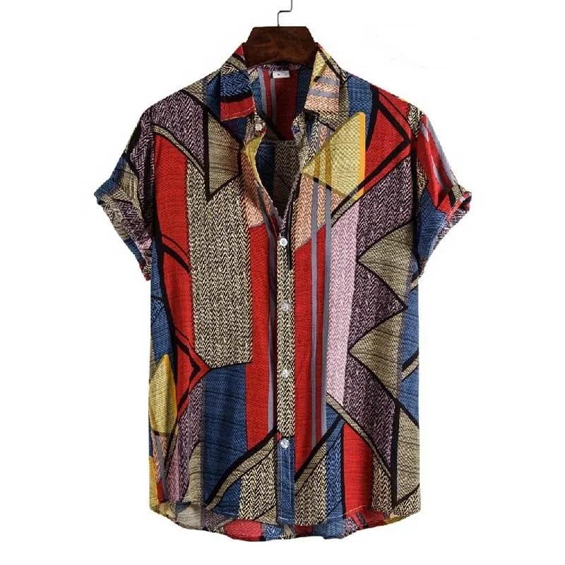 Summer Casual Holiday Beach Shirt 3D Plants Pattern T-shirt Retro Short Sleeve Street Vacation Outdoor Men's and Women's Shirt