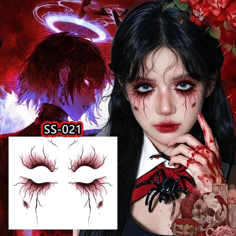 1/4/6 Sztuk Tatuaż Tymczasowy Wzór Żył Na Imprezę Halloweenową Body Art Wodoodporne Naklejki Tatuaż Naczyniowy Dla Kobiet Mężczyzn Brwi Twarz