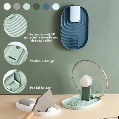 Heat-Resistant Multifunctional Spoon Rest & Pot Lid Holder, Non-Slip Easy-Clean Utensil Rack for Kitchen Countertop  Cooking