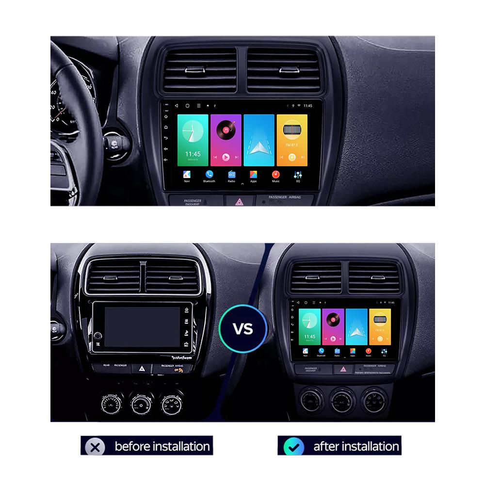 Car Radio Android Auto Carplay For Mitsubishi ASX 1 2016-2022 Multimedia Player Head Unit Stereo GPS Navigation BT WIFI 1+16GB