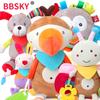 Cute Puppy & Rabbit Pacifier Doll - Colorful Plush Teether Toy with Crinkle Paper for Babies