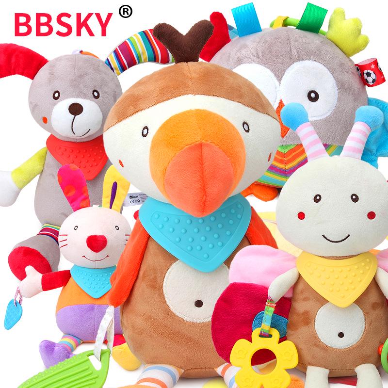 Cute Puppy & Rabbit Pacifier Doll - Colorful Plush Teether Toy with Crinkle Paper for Babies